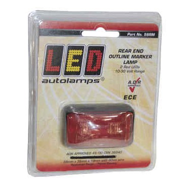 Led-SIDE LAMP RED 12/24V 58x35x19