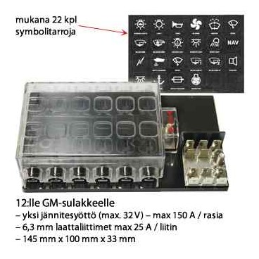 FUSE BOX FOR 12. GM FUSE