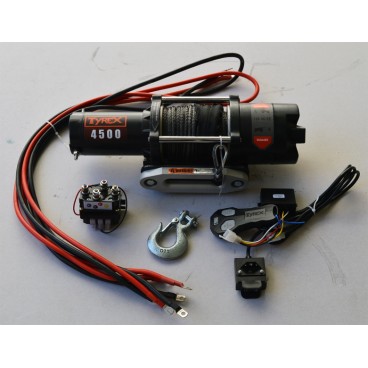 TYREX ATV 4500LB BLACK SERIE WINCH SYNTHETIC ROPE