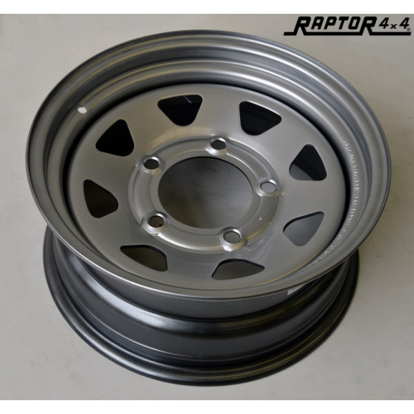 RAPTOR 4X4 WHEEL 7X16 ET 8 FOR LAND ROVER SILVER
