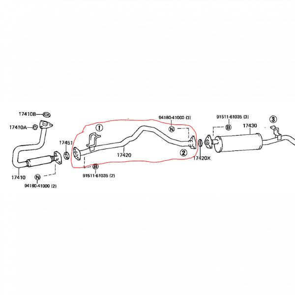 Center Exhaust Pipe J75