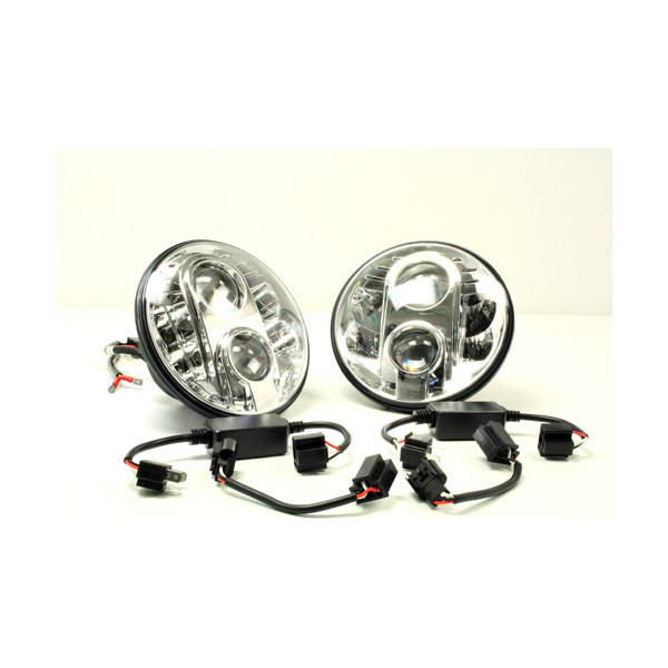 TERRAFIRMA 7” LED HEADLIGHT PAIR LHD E MARKED, DOT