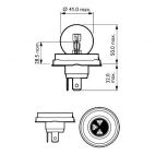 Light Bulb, R2, 45/40 W, 12 V, P45T-41