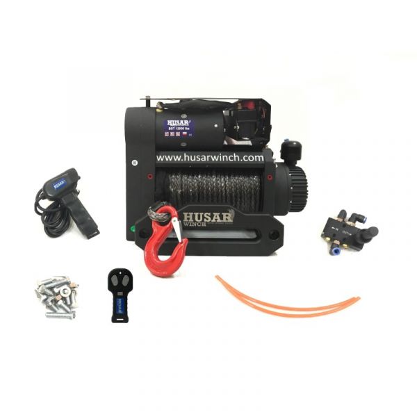 Husar Twin Motor vinssi, 12000 lbs, köysi, 12 V