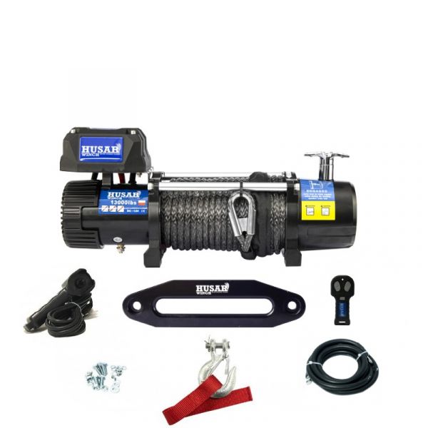 Husar Winch, 13000 lbs, Rope, 12 V