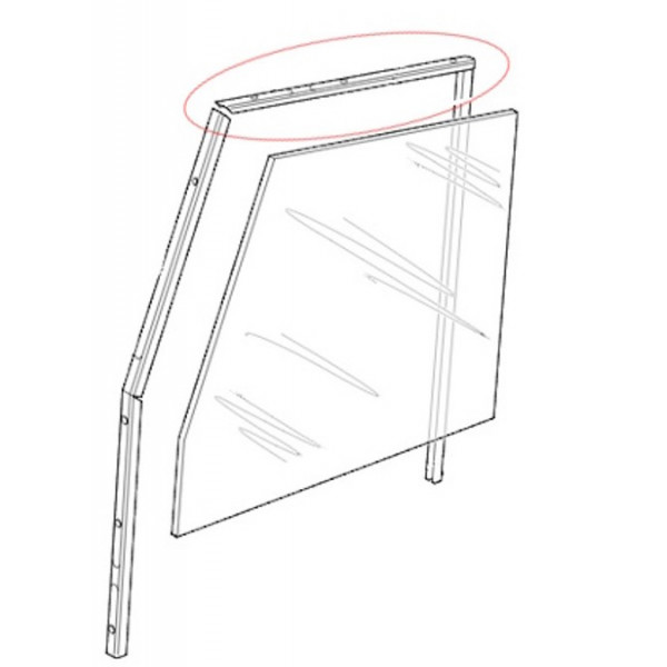 Front door window glass top channel