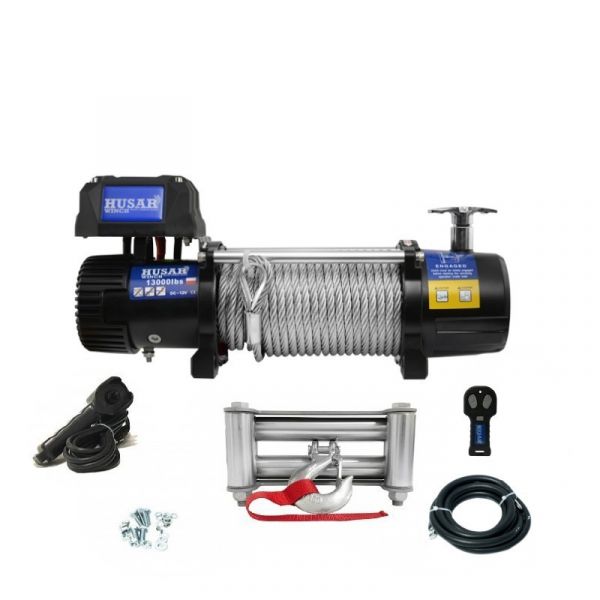 Husar vinssi, 13000 lbs, vaijeri, 12 V Husar vinssi, 13000 lbs, vaijeri, 12 V